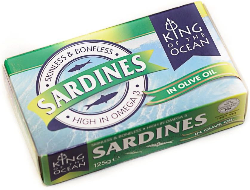 RUMPLERSSkinless & Boneless Sardines in Olive Oil - Tinned - Great Source of Protein - Great in Salads, Breakfast Plates, Healthy Super Food - 50 tins x125g
