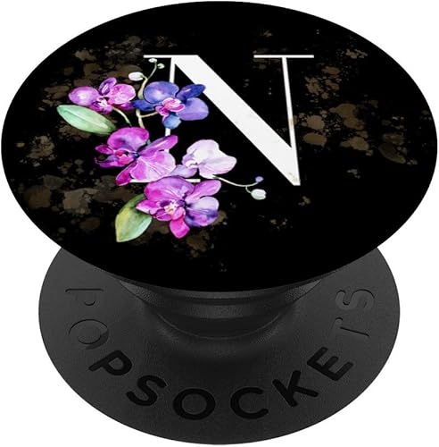 Orchids Plants Flower - Soporte y agarre para teléfonos y tabletas diseño de flores Negro