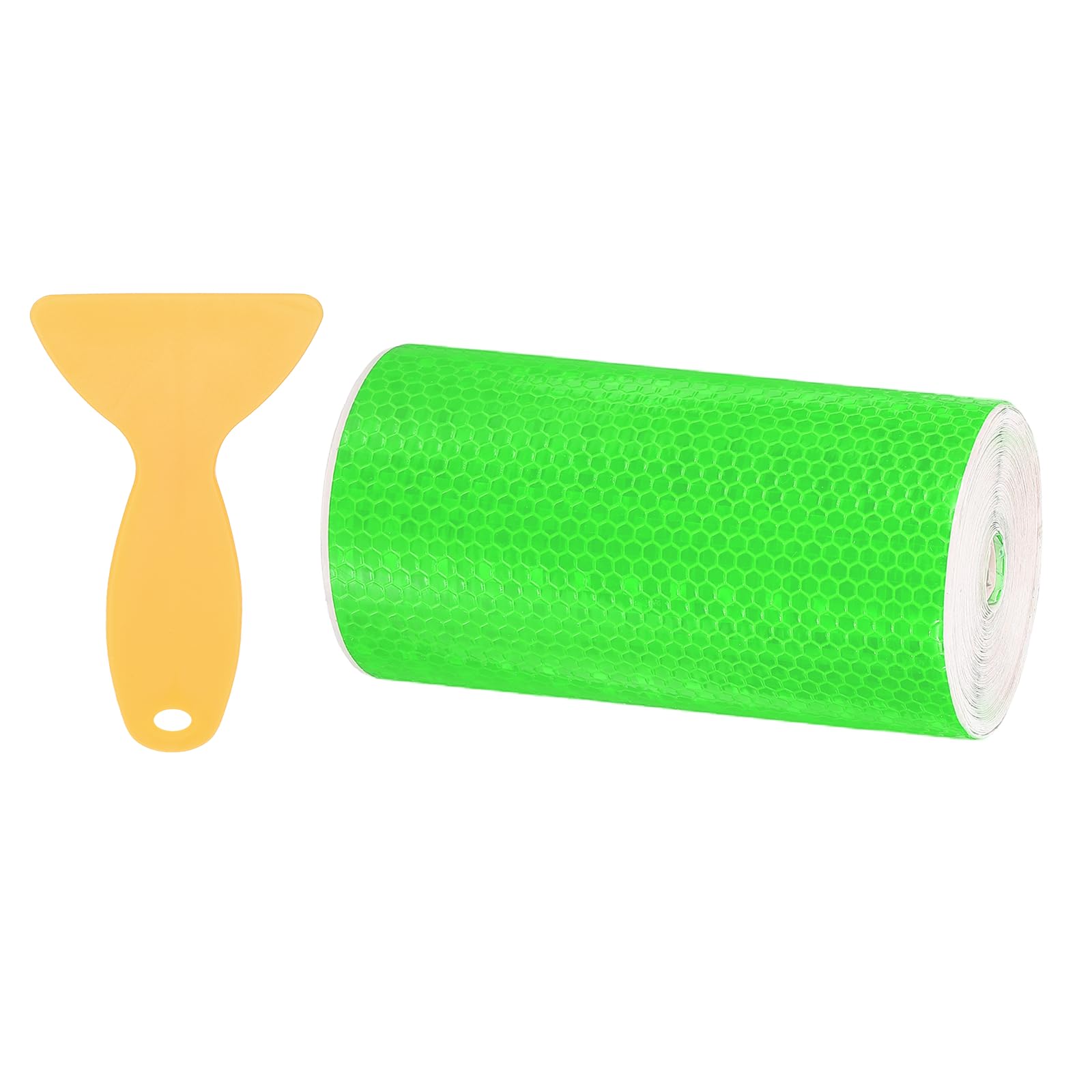 PATIKIL 6 Inch x 33 ft Reflective Tape, 1 Roll Waterproof Self Adhesive High Visibility Caution Warning Safety Tape Reflector with Scraper for Trucks Trailers Cars, Green