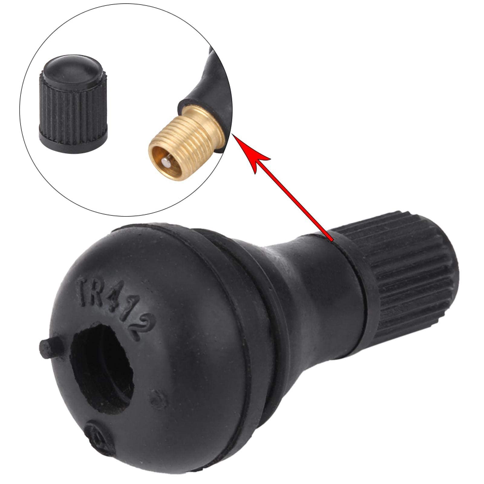KIMISS 4 Valvole Gomma TR414 Per Pneumatici – Attacco A Scatto, Per Cerchi Standard, 11,5 Mm - 3