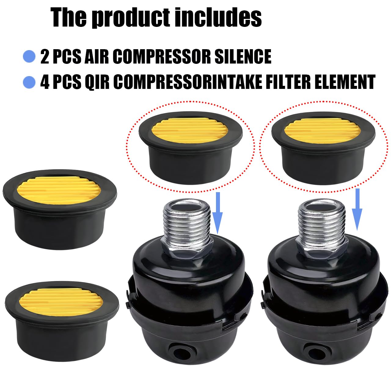 Air Compressor Silencer Filter - Reduce Noise & Improve Performance -3 Air Compressor Silencer Filter - Reduce Noise & Improve Performance -3