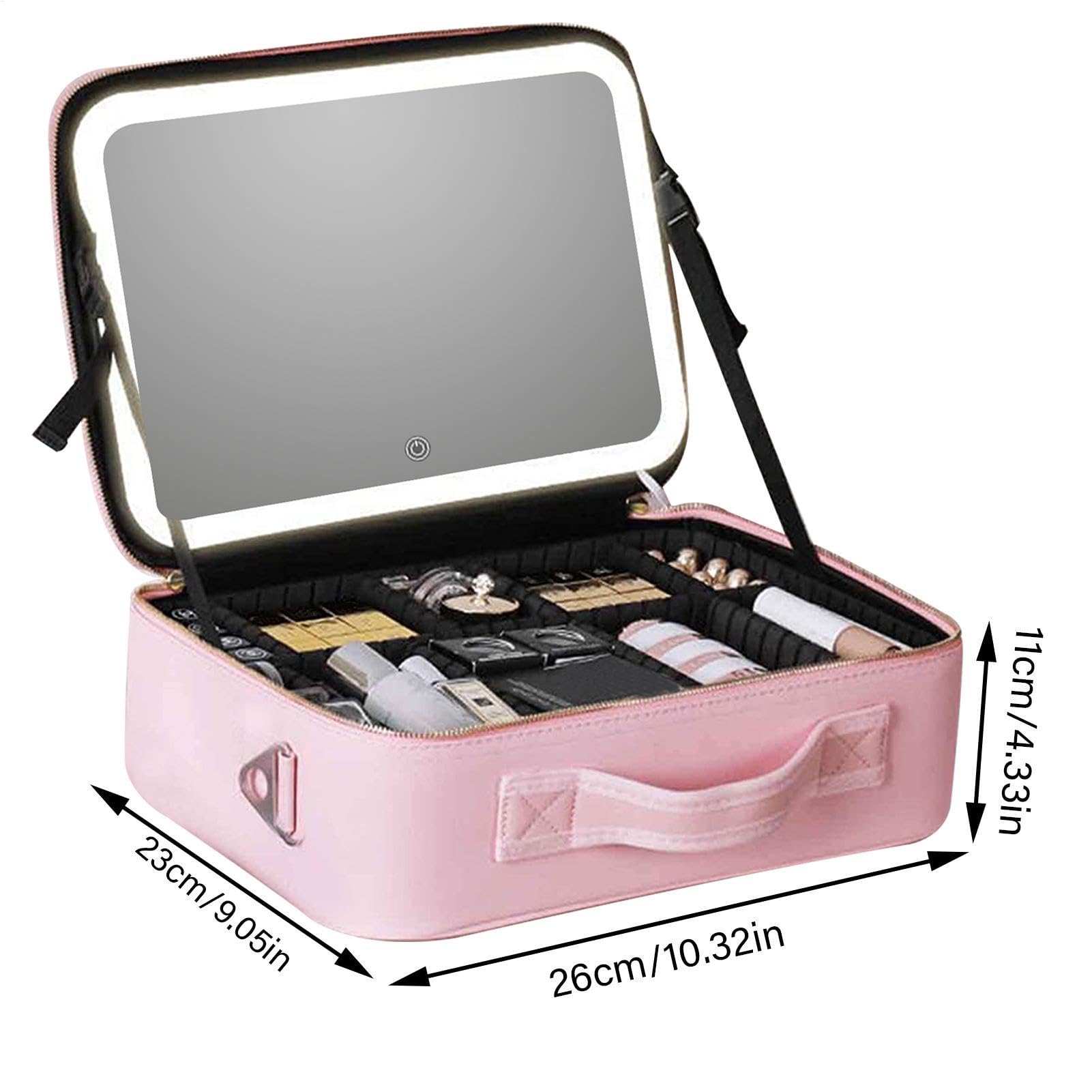 Estuche de Maquillaje - Organizador, Estuche de Maquillaje | Gran capacidad - Estuche de Maquillaje con Compartimentos - Portátil y luminoso, Neceser multiusos para artículos, Pin