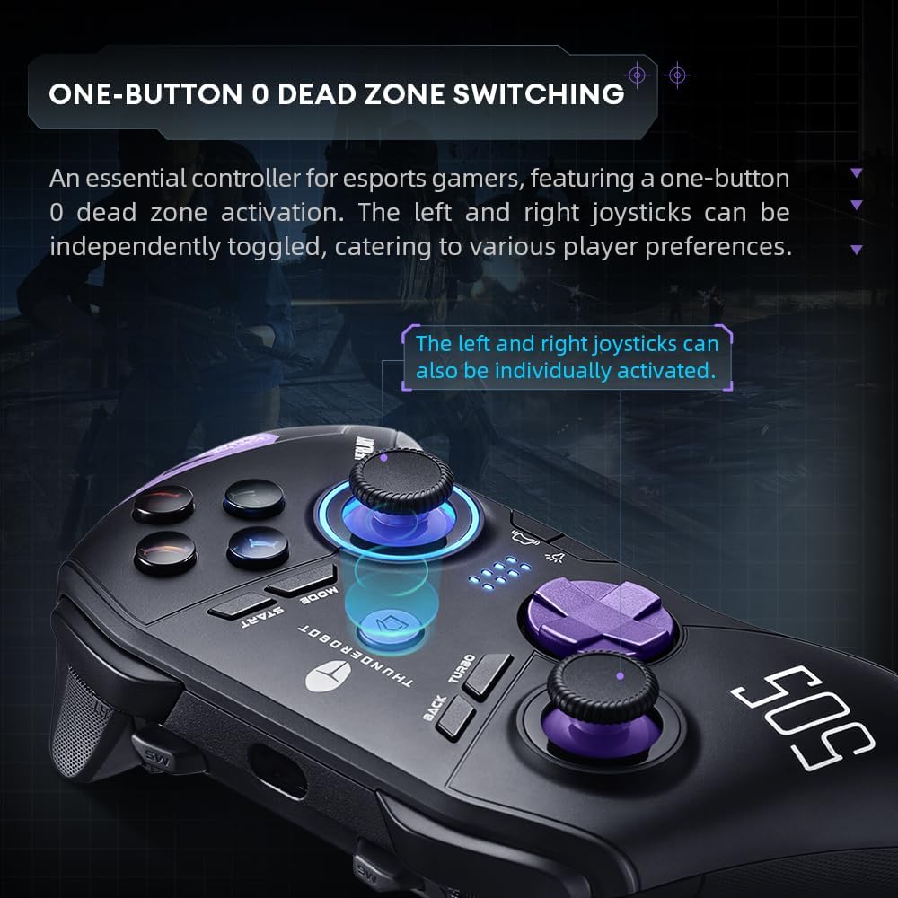 Thunderobot G50S Wireless Gaming Controller 1000Hz Ultra-Low Latency Bluetooth Controller for PC/Switch/Android with Hall Effect Joysticks & Triggers, Gyroscope, and 6 Programmable Buttons [video game]