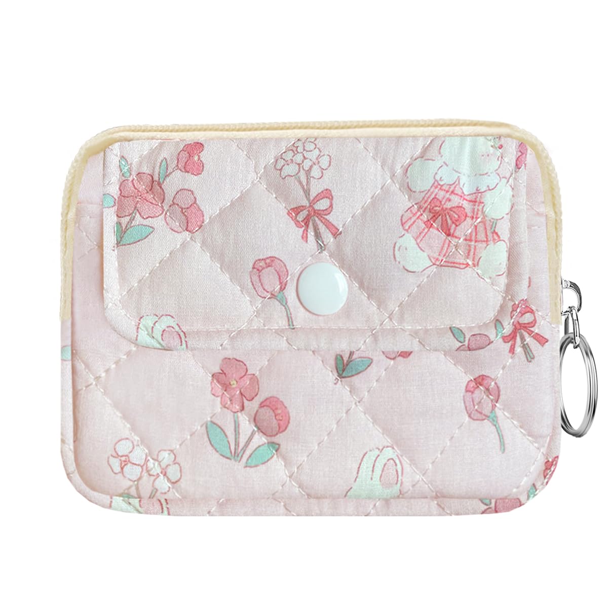 Cute Prints Cotton Quilted Coin Purse for Women Girls