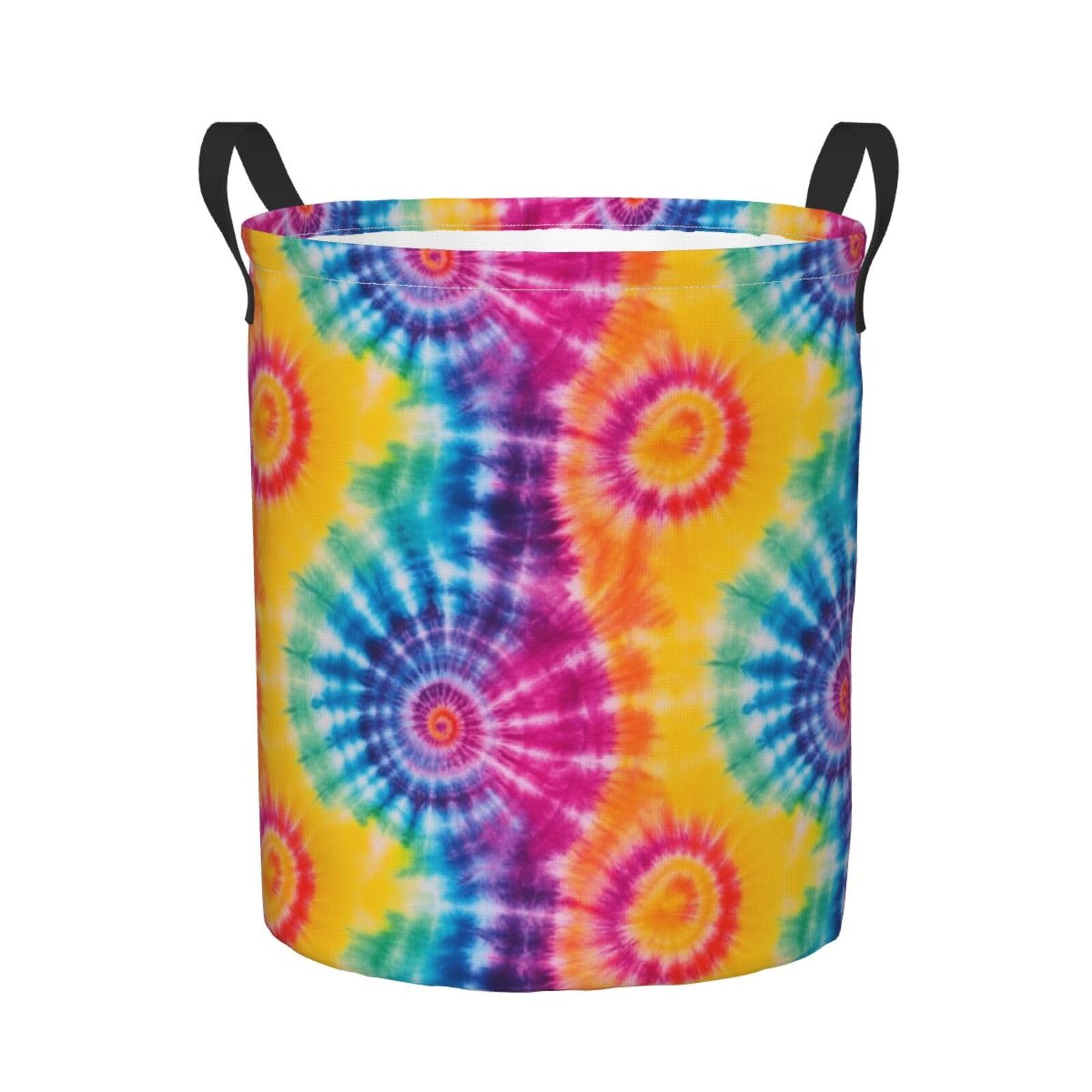 Cesto Portabiancheria Circle Tie Tye Cesto Del Bucato 50X40Cm | Cesto Portabiancheria Sporca Große Facile da pulire Laundry Basket per Dormitorio Lavanderia