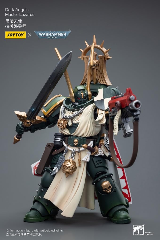 JOYTOY Warhammer 40.000 - Action Figure Dark Angels Master Lazarus, Scala 1/18, Collezionabile, Regalo - 4