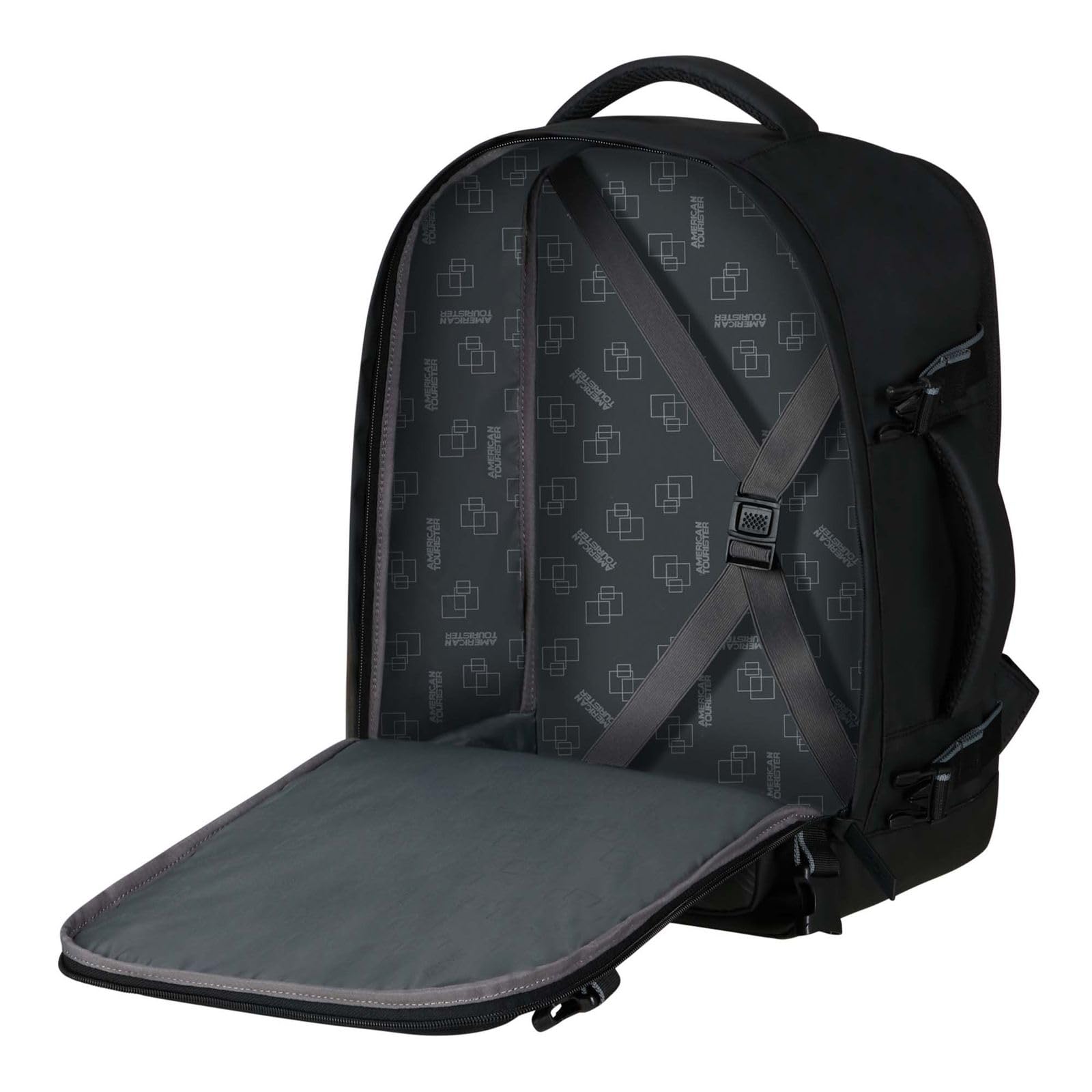 American Tourister Take2Cabin - Borsa da cabina Wizz Air/Vueling 30 x 20 x 40 cm, 26,5 L, 0,60 kg, Carry On, zaino da aereo S/M Underseat, Black Edition (Black Edition)