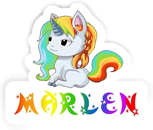 12 Stickers Marlen Rainbow Colors Unicorn (2pcs 5.5inch, 4pcs 2.5inch, 6pcs 1.8inch)
