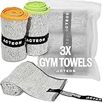 Acteon New Microfiber Quick Dry Gym Towel, Silver ION Odor-Free Mega Absorbent Fiber, Fast Drying, Men & Women Small Workout Gear for Body Sweat, Beach, Working Out, Camping, Travel Towel
