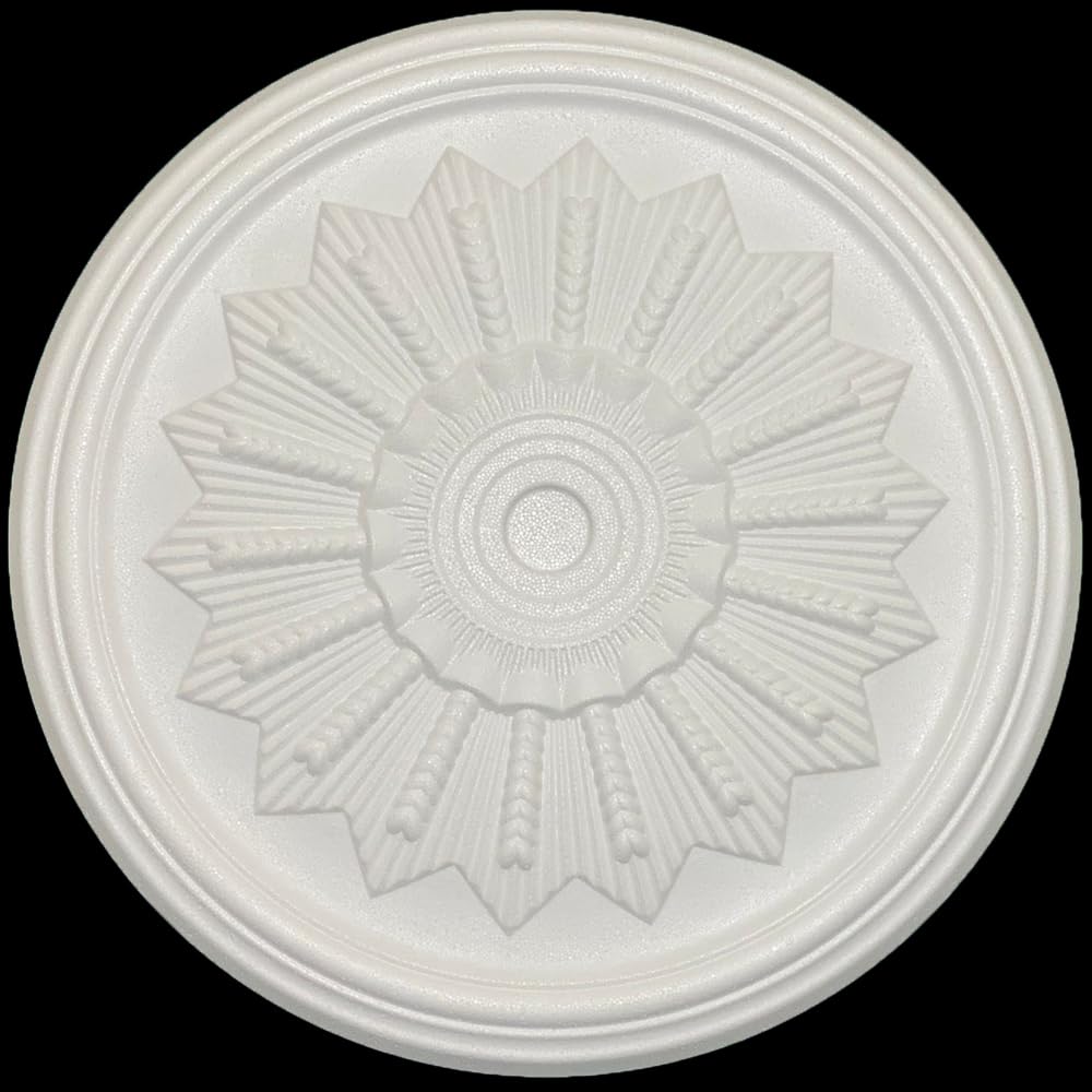Polystyrene Ceiling Rose Paintable DIY Decorative Lightweight Ceiling Centrepiece for Chandeliers & Light Fittings - Shack-49.6cm