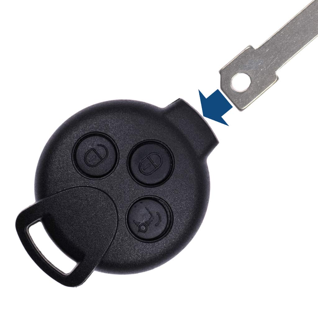 Smart Autoschlüssel Tastenfeld Ersatz – Für 450, 451, Fortwo, Forfour, Inkl. CR2016 Batterie
