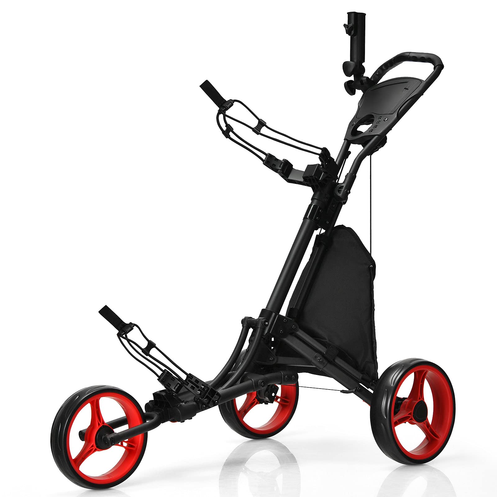 Buy Tangkula Golf Push Pull Cart, Lightweight Aluminum Collapsible 3 Wheels Golf Push Cart, Golf