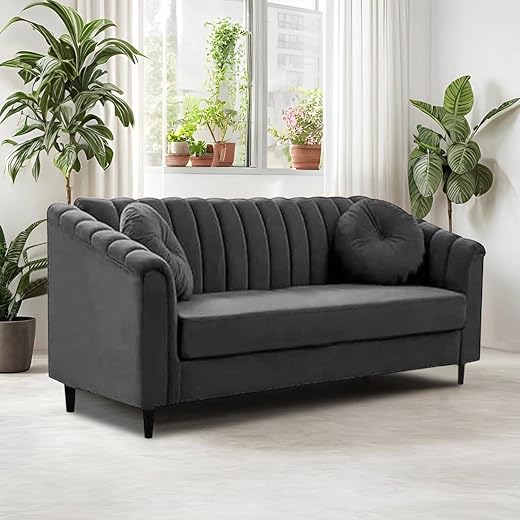 FURNY Dorano 2 Seater Sofa Set - Grey