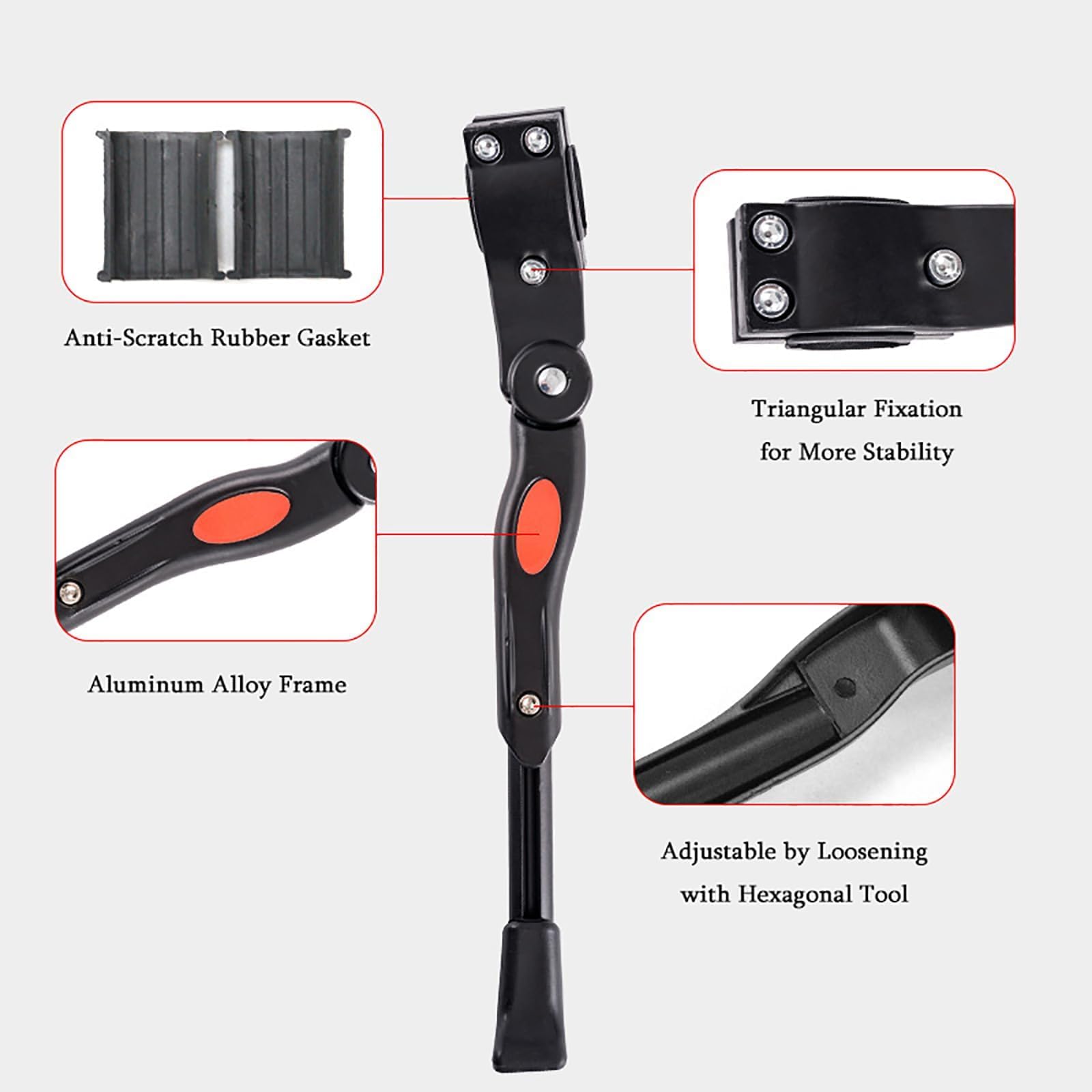 Cavalletto per Bicicletta per Orbea Wild FS, Regolabile Cavalletto Laterale in Alluminio, Supporto Antiscivolo, Facile da Montare Accessori Bici