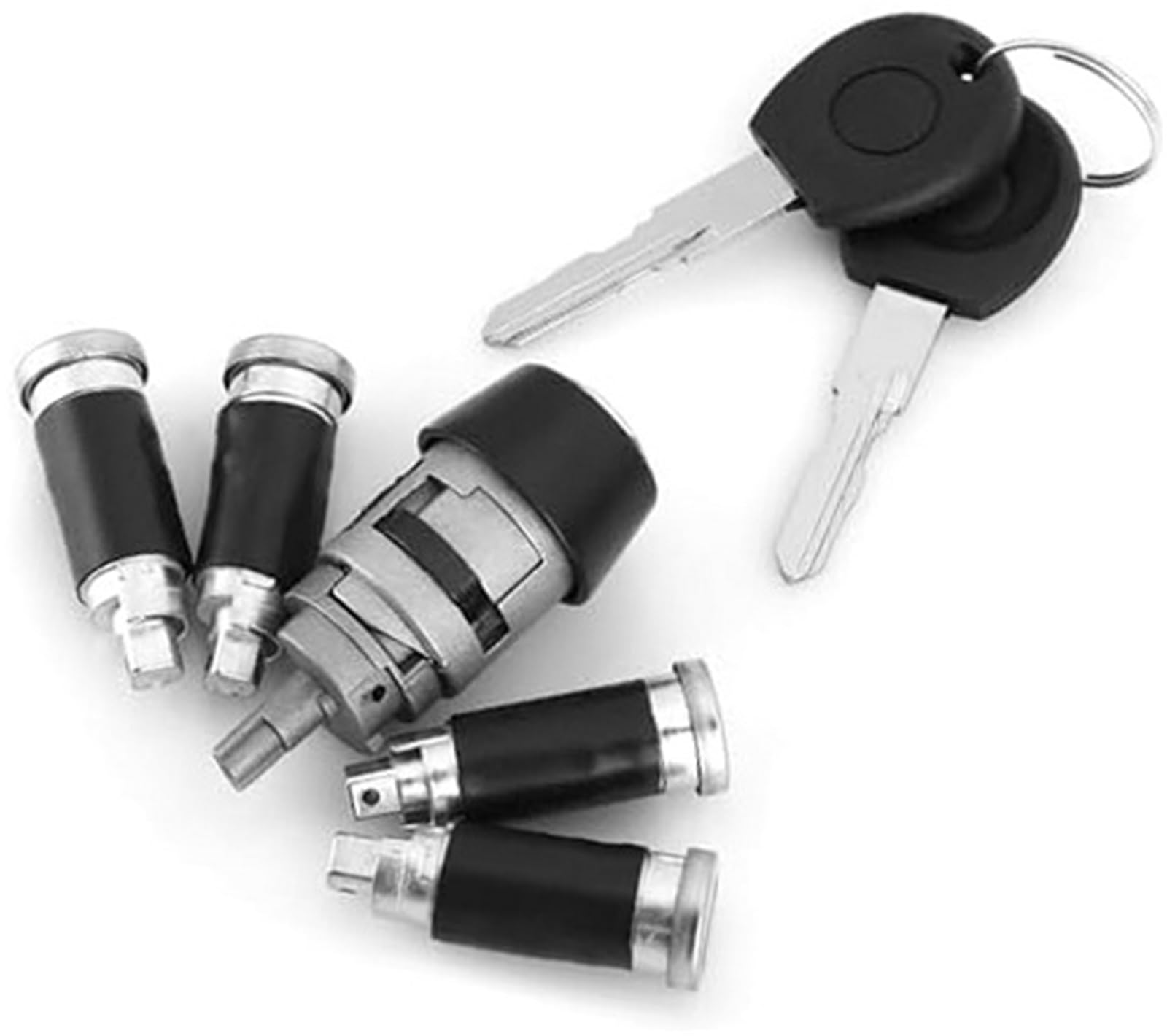 Szwaldaper One Color Auto Door Lock Latch Ignition Switch Door Lock Barrel Set Ignition/Door Cylinder Key, For Transporter T4 For Caravelle 1990-2003 357905855A