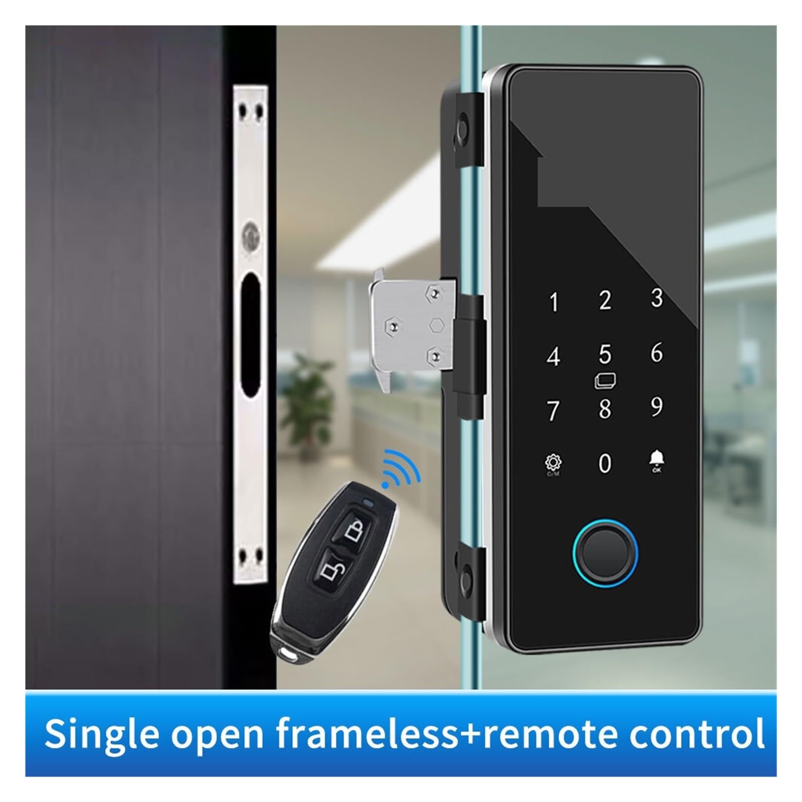Inteligentna blokada, blokada linii papilarnych. Elektroniczny zamek cyfrowy czytnik linii papilarnych szklany zamek do drzwi Bluetooth HAHA-Lock App kod dostępu karta elektroniczna Keyless Smart Phon