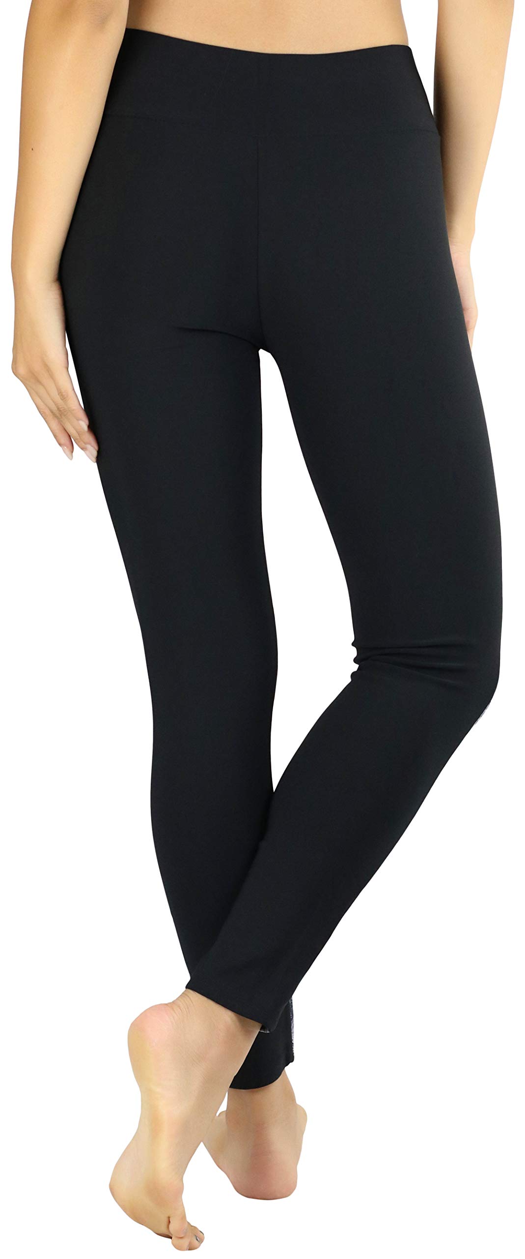 ToBeInStyle Women's Unique Print Vivacious Banded Waist Yoga Pants - Marble - L/XL