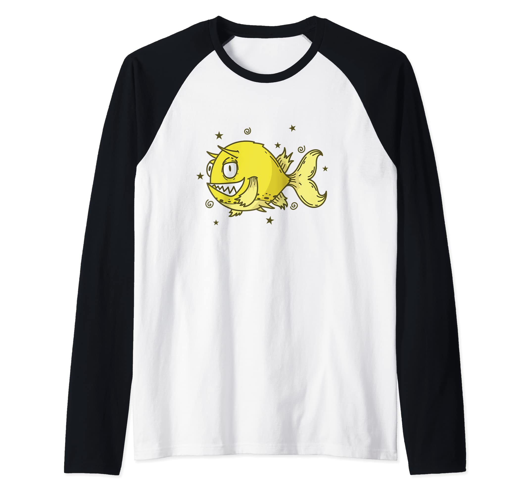 Cowfish Longhorn case Fish Aquarium Raglan Baseball Tee