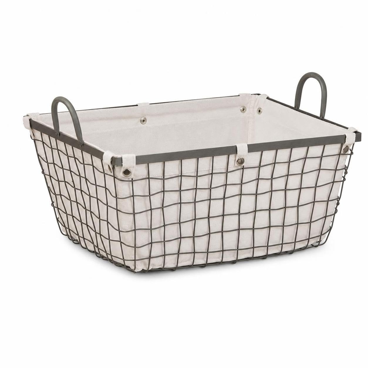 Cesta de almacenamiento de metal mediana rectangular organizadora para hogar cocina y baño