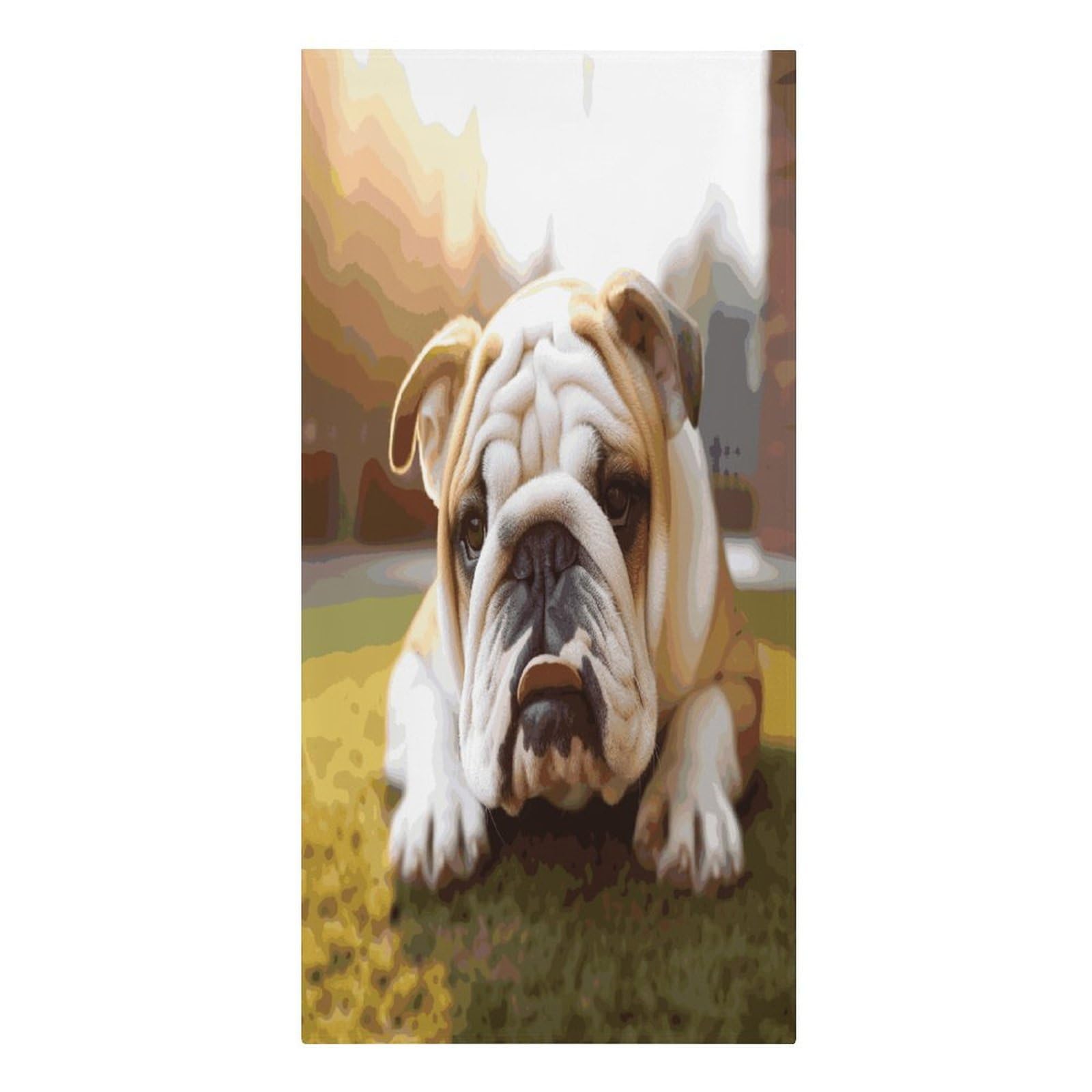 VstaDank Cute Bulldog Puppy Beach Towels 30"x61" Microfiber Super Absorbent Large Bath Towels Cozy Soft Swim Travel Towel Quick Dry Thin Pool Towel Beach Accessories for Outdoor Adult