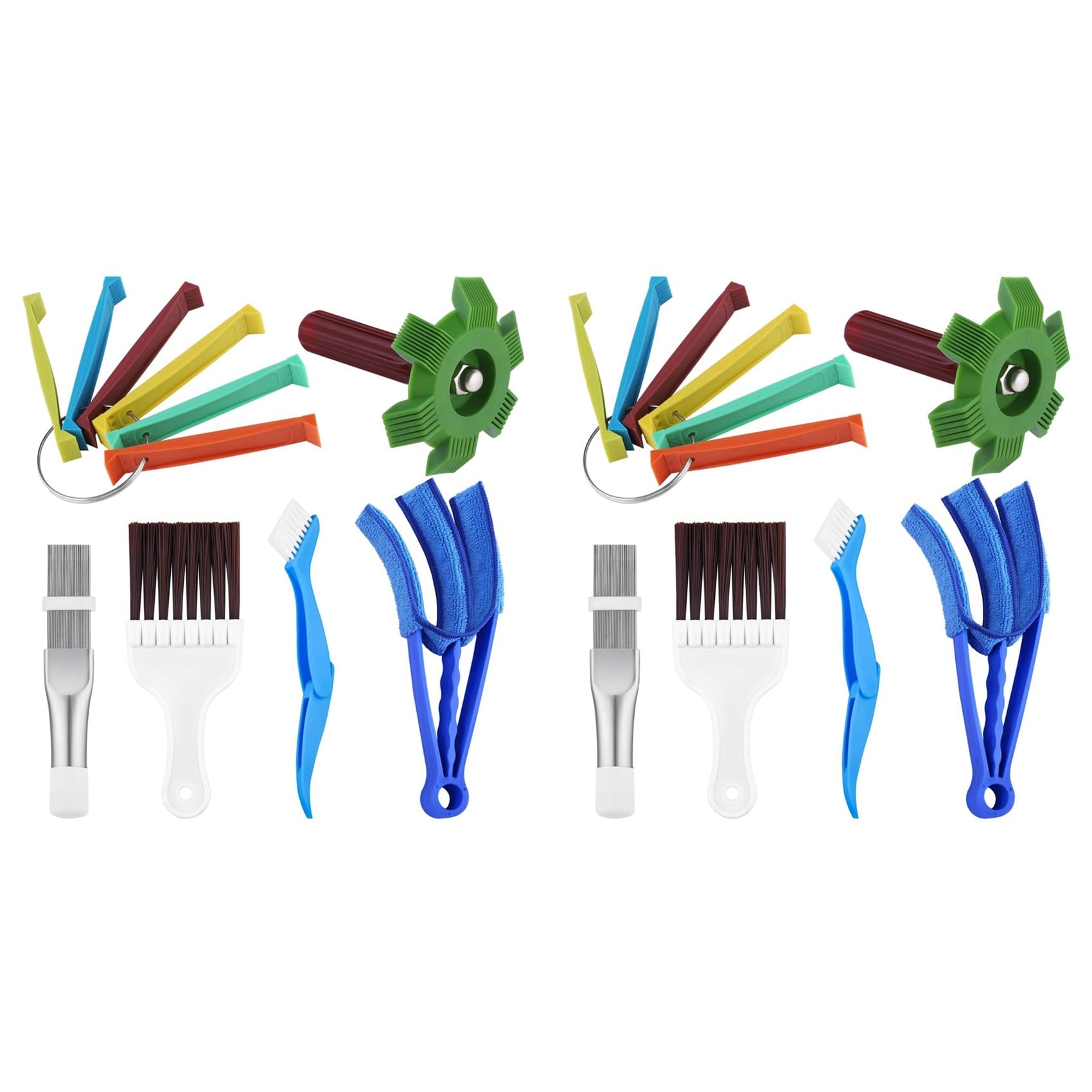 Hndhbfgrt 12Pc Air Conditioner Fin Cleaner Set,FCR6 Fin Comb Condenser,Air Outlet Cleaner Evaporator Radiator Repair Clean Tool