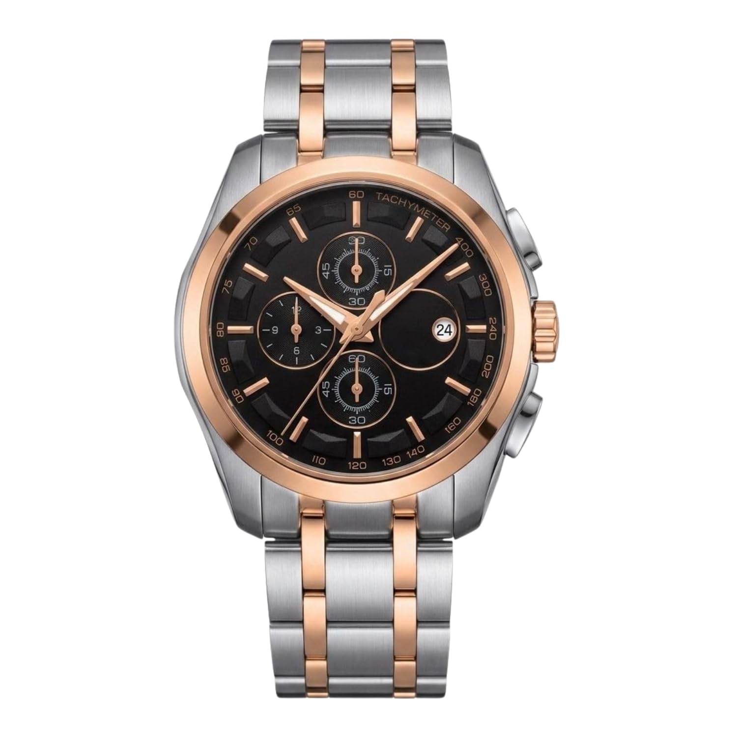 Men’s Stainless Steel Analog Wrist Watch | Metal Strap Watch with Chronograph Style Dial, Date Display & Foldover Clasp for Office Formal & Casual Styling-image-11