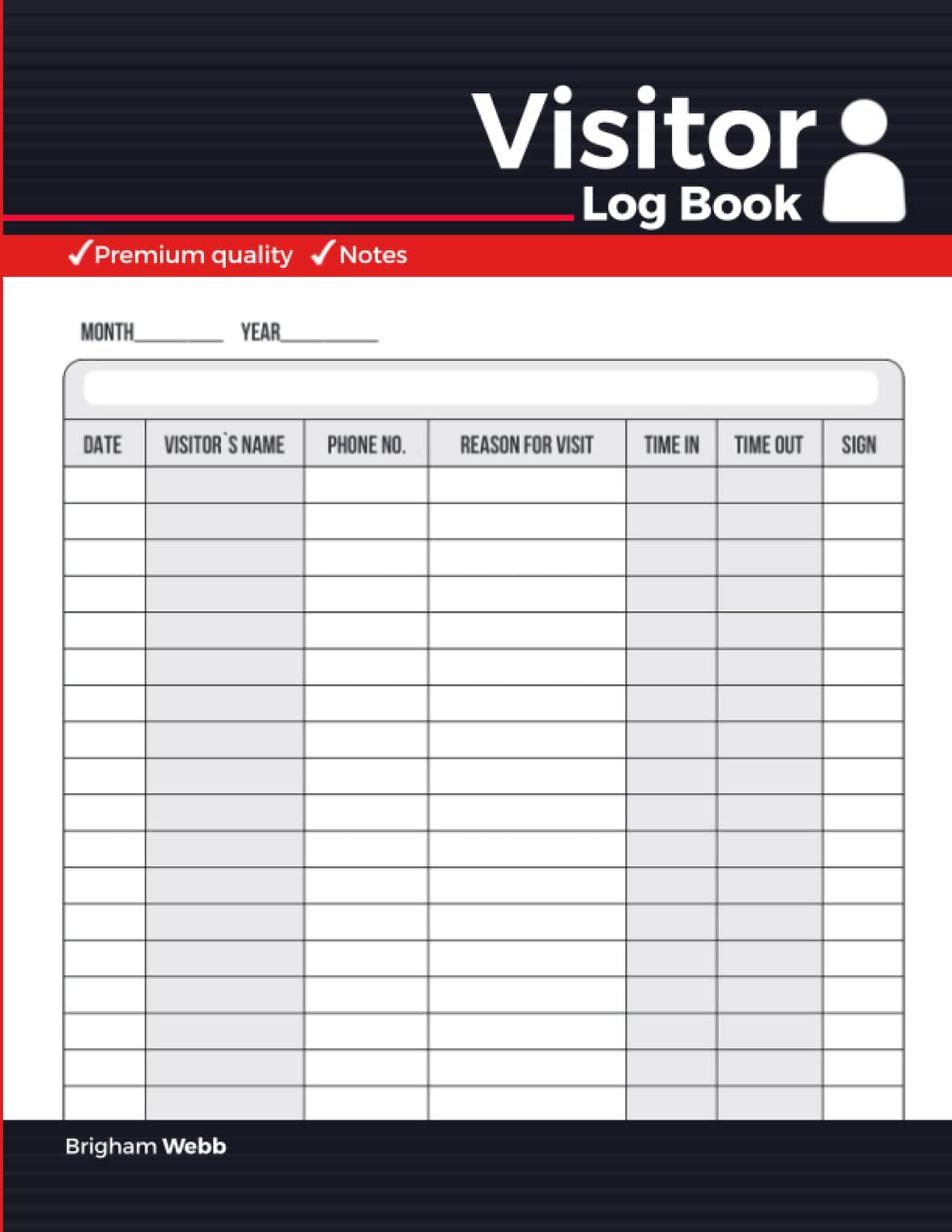 Visitor Log Book Visitors Sign In Book for Business Efficiently