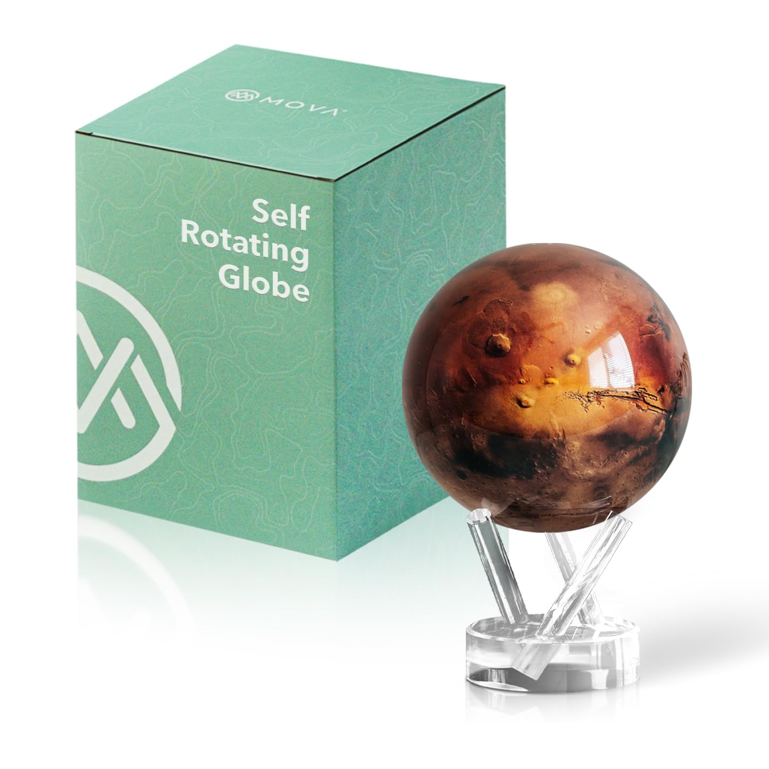 MOVA Globes Venere Classico (4,5") | Mappamondo Auto-Rotante a Energia Luminosa |Silenzioso, Senza Batterie né Fili |Decorazione da Scrivania o Idea Regalo Globo Spazio