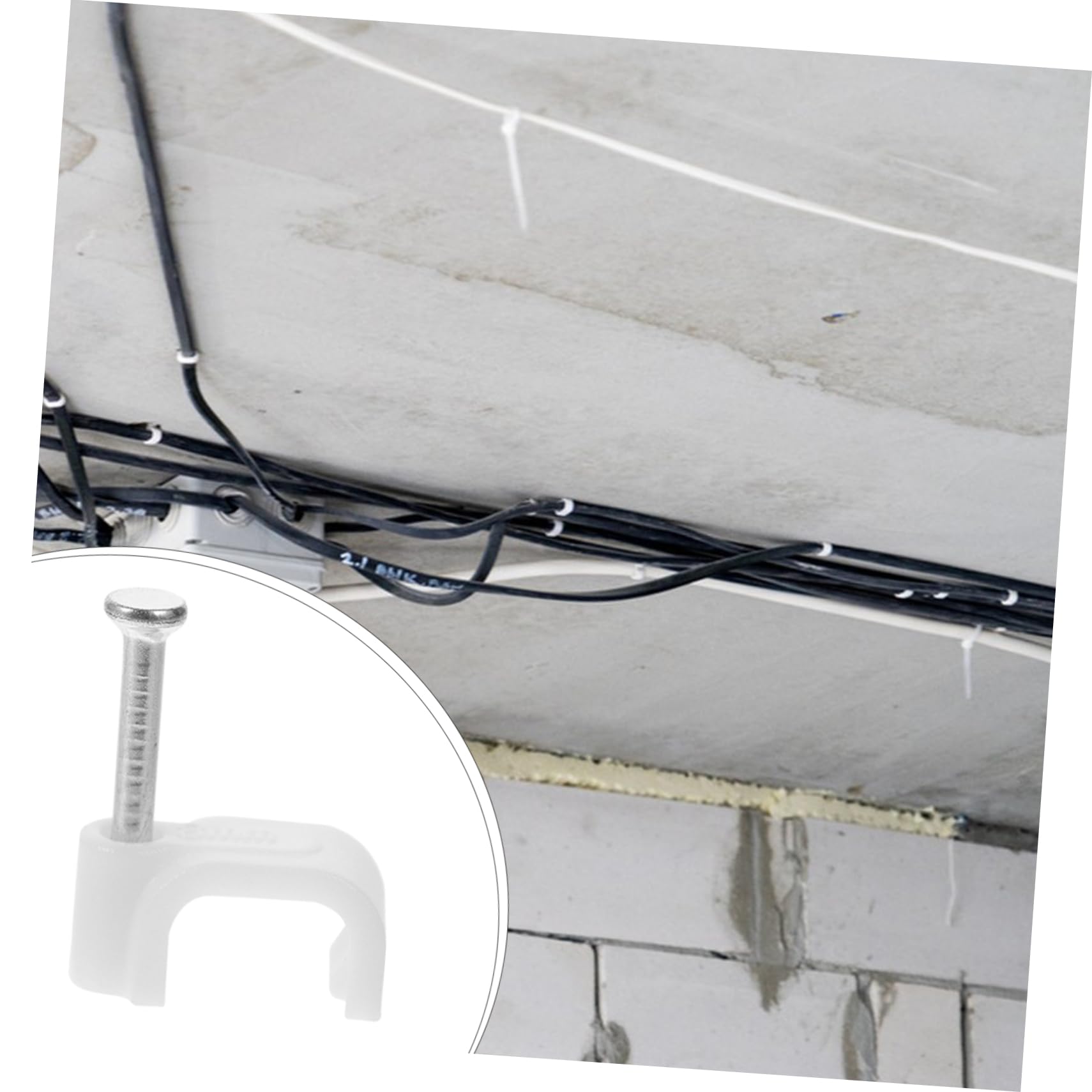 DOITOOL 1500piezas Clips De Cable Clavados Organizadores De Cables Para Pared Clips De Sujeción Para Ethernet y Instalación Rápida y Fácil Perfectos Para Hogar y Oficina