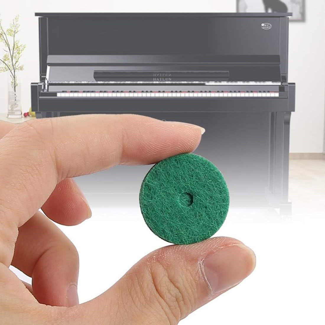 Confezione da 90 punzonature in feltro verde per regolare la guida anteriore e bilanciare la tastiera del tuo pianoforte - parti di riparazione di alta qualità con rondelle da 22 mm.