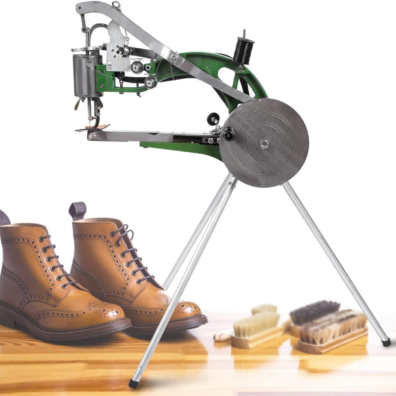 MObyat Manuelle, Halbautomatische Nähmaschine, Schuhreparaturmaschine mit Metall-Nylon-Garn, 5 Mm Nähstärke, Einstellbarer Stichabstand 6 Mm, für Die Reparatur Von Lederschuhen, Stiefeln
