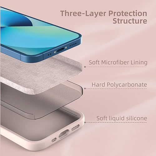 Miniatura 5 de K TOMOTO Compatible con iPhone 13 Mini, funda de goma de gel de silicona líquida con forro de microfibra, funda de protección completa contra caídas