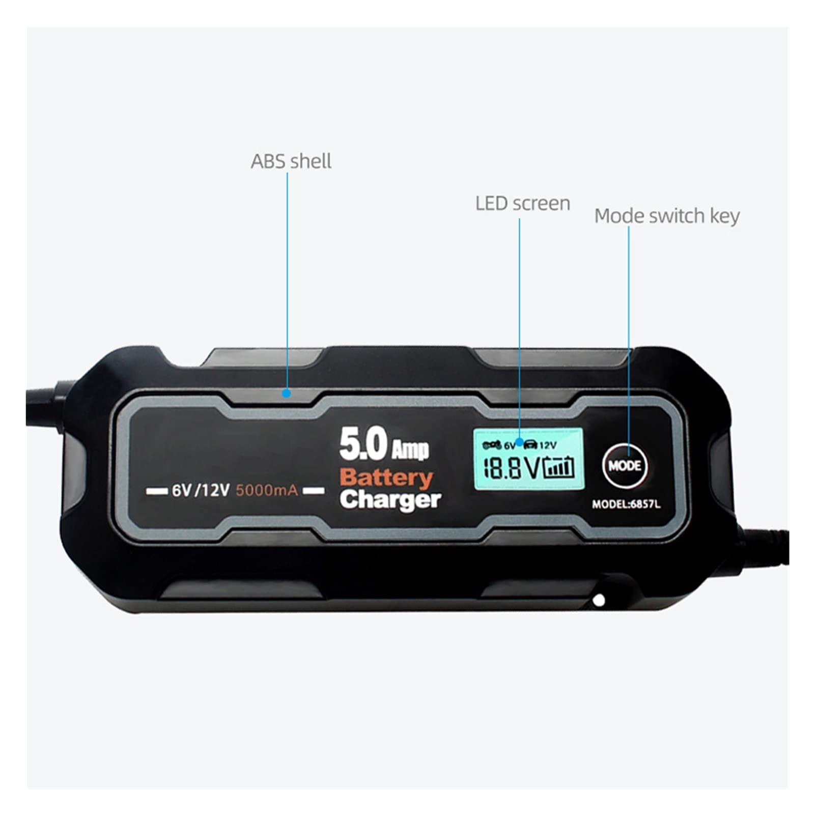 Ładowarka Baterii, Wielofunkcyjna ładowarka samochodowa 5000mA 6V/12V W pełni automatyczna inteligentna samochodowa ładowarka motocyklowa do samochodów