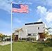 VINGLI Upgraded 20FT Sectional Aluminum Flagpole, Thick Tube Halyard Flagpole Hardware, Kit Free 27~33mph 3'x5' American Flag Golden Ball flagpole Topper PVC Sleeve, Outdoor Residential Garden