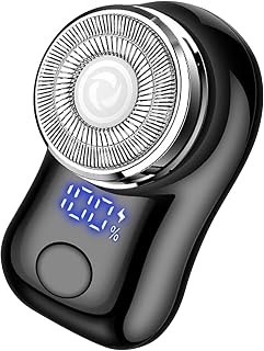 Electric Mini Shaver for Men, USB-C Rechargeable Razor with Digital Power Display, Lightweight Wet Dry Shaving Device for Travel, Office and Business Trip Use (Black)