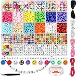 VASA NAMA Cuentas de Bricolaje para Pulseras, Kit para Hacer Pulseras Niñas, Cuentas Arcilla Polimerica con Cuentas del...