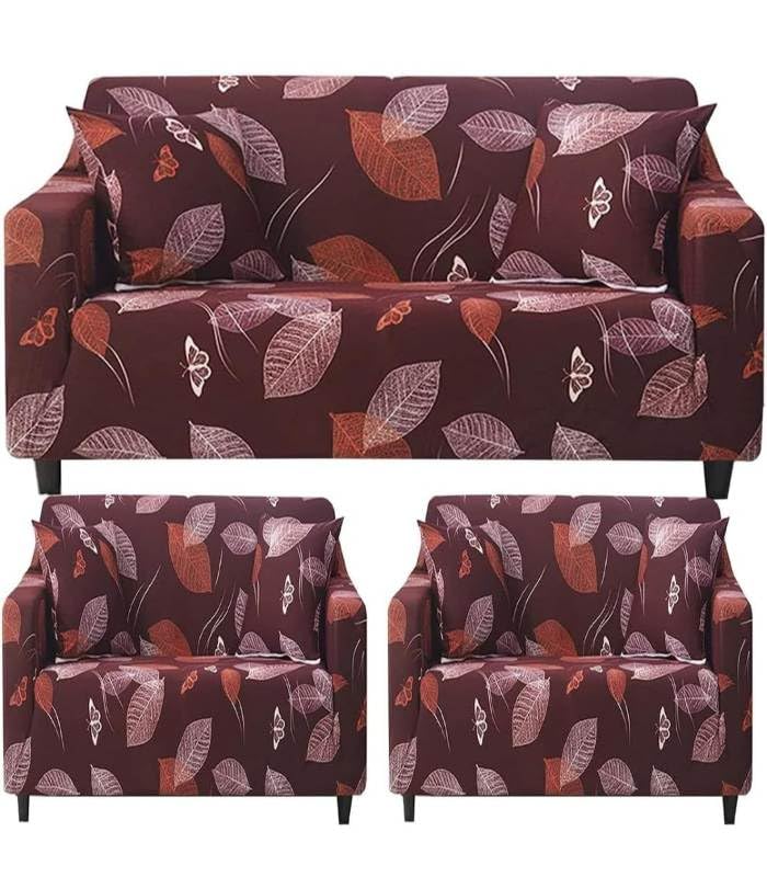 Image of HK Printed 5 Seater Sofa Cover Big Elasticity Cover Stretch Universal Sofa Slipcover 5 Seater (3 Seater Size 185-230cm and 1 Seater Size 90-145cm)
