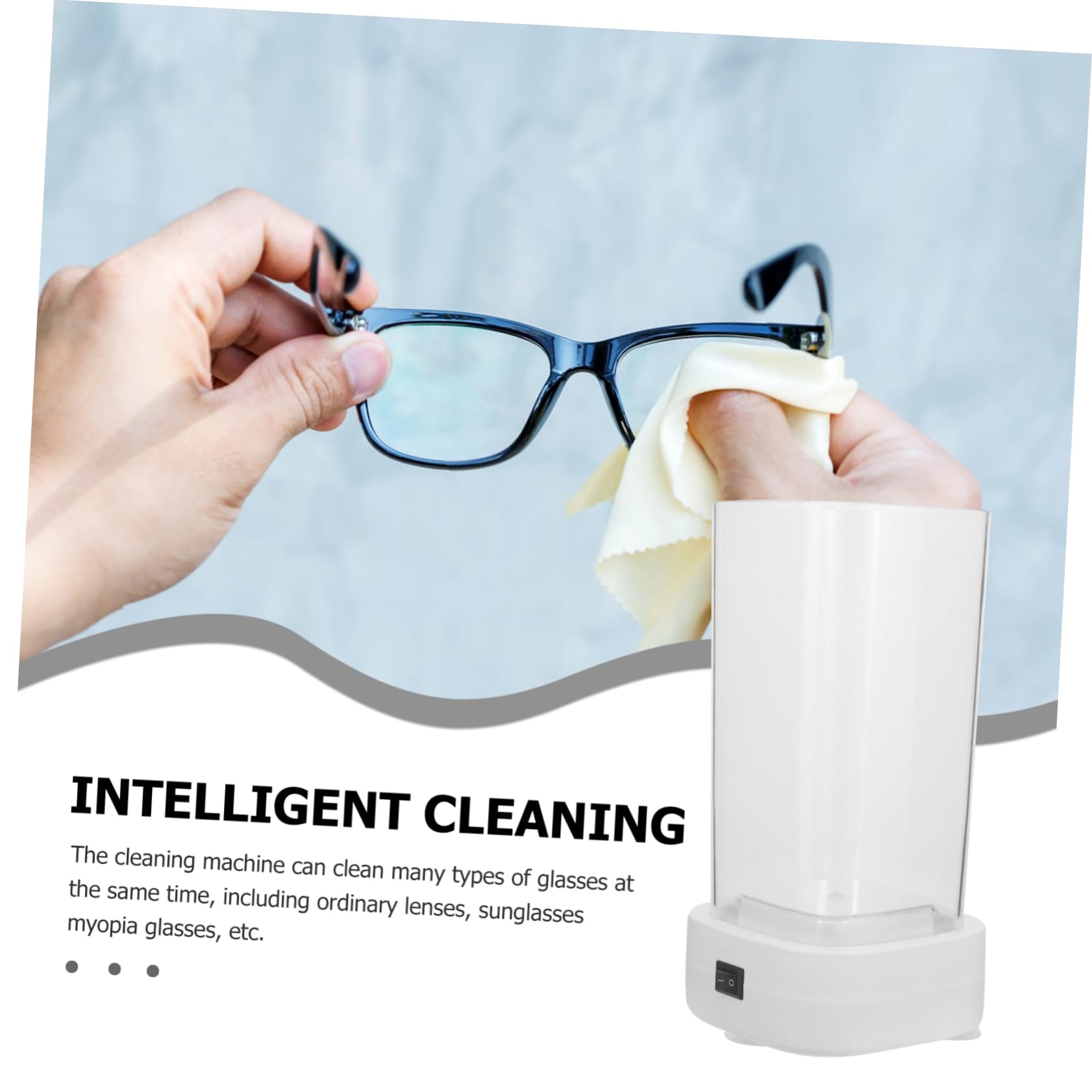 VALICLUD 5 Pièces Machine à Laver Les Verres Pour Lunettes Laveuse De Bijoux Nettoyeur Ultrasonique Nettoyage Uv Vide Claitement Des Lentilles Pour Les Lunettes Plastique