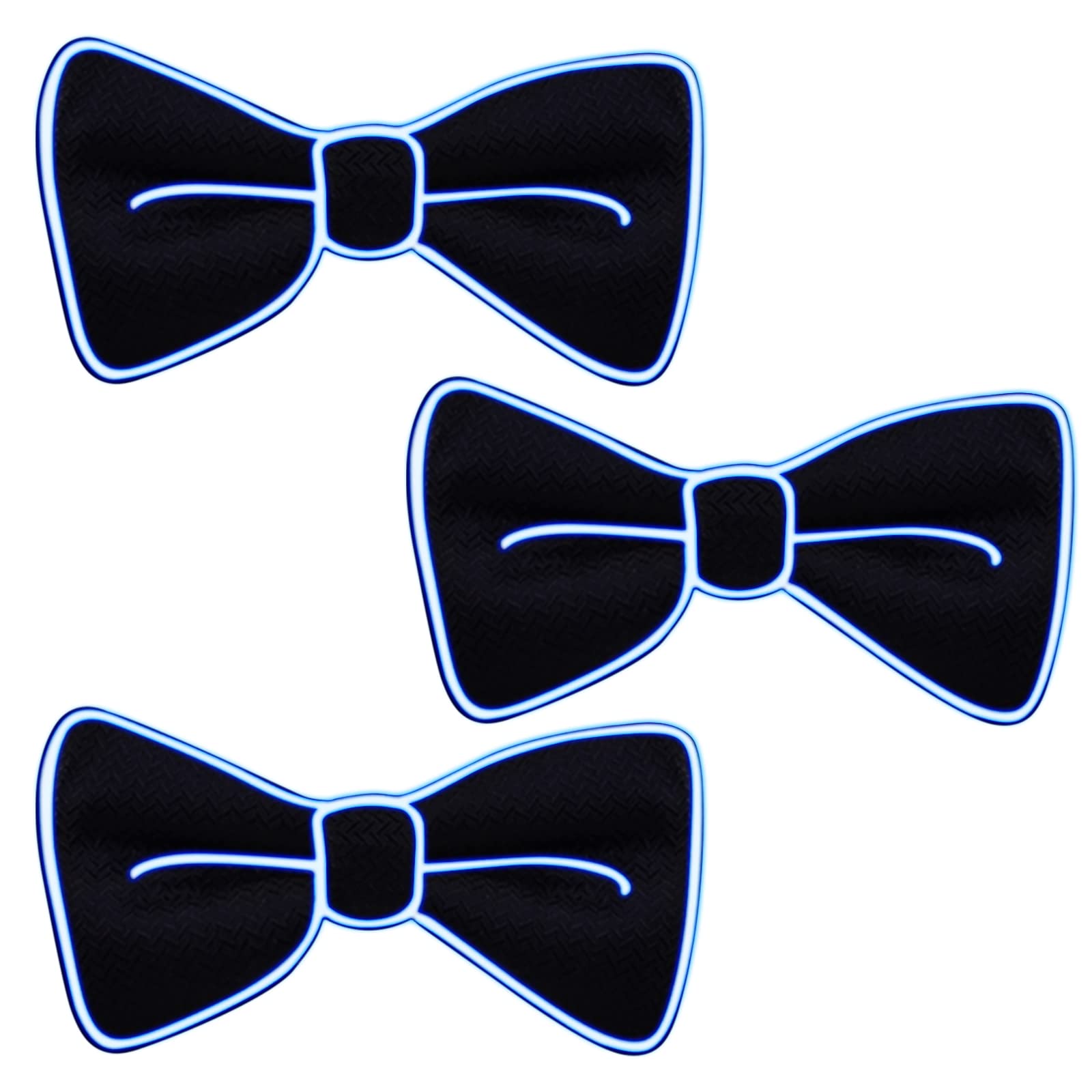 YUANZ 3 Pajarita LED Light Up Pajarita LED Pajarita Ajustable Light Up Pajarita, Novedad Pajarita Party Glowing LED Tie (Azul)