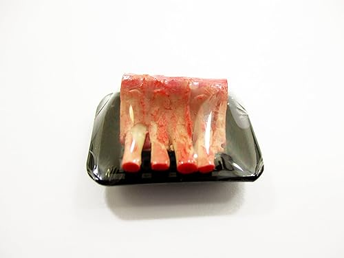 Miniatura 5 de Casa de muñecas Alimentos en miniatura Costillas crudas Cerdo Carne Supermercado Alimentos Pack Bandeja 16721
