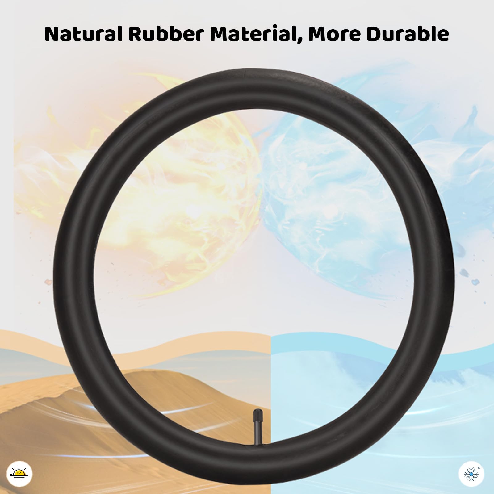 Paquete de 2 cámaras para Bicicleta de 22"/24"/26" x 1.75/1.95/2.125, Cámara Interior con válvula, Neumático de Repuesto a Prueba de Golpes para Bicicleta de montaña,Negro,24"x1.95"