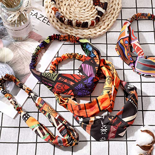 6 Pieces African Headbands Boho Print Headband Twist Knot Elastic Hair Bands Criss Cross Headband Workout Yoga Sports Hair Accessories For Women Girls #TOP4