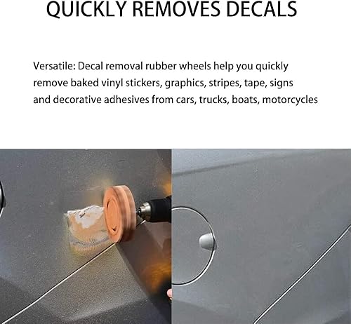 Miniatura 5 de Kit de herramientas de rueda de borrador de 6 piezas, herramienta de eliminación de adhesivo de 4 pulgadas, rueda de goma resistente con adaptador