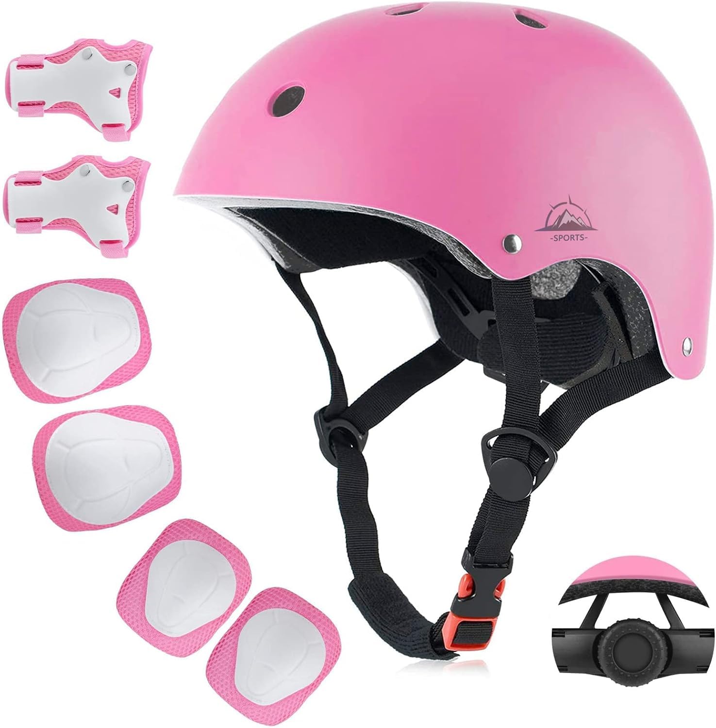Kids Bike Helmet Set, CPSC Certified with Knee Pads Elbow Pads Wrist Guards,Adjustable Helmet for Ages 3-5-8-15 Toddler Kids&Youth,Bicycle