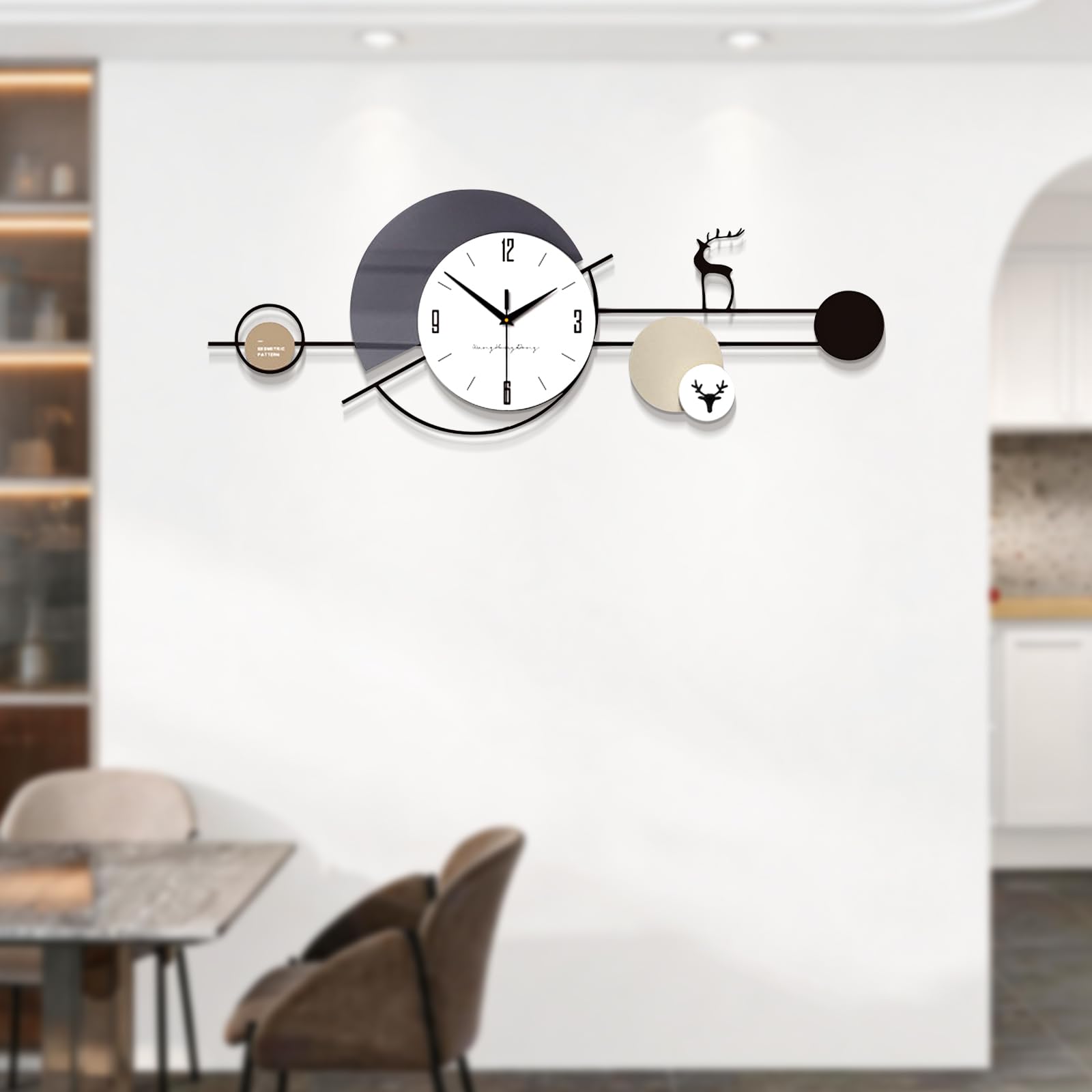 Relojes de Pared Modernos, Reloj De Pared Grande Silencioso Creativo, Decoración de Pared para Escuela, Sala de Estar, Cocina, Oficina