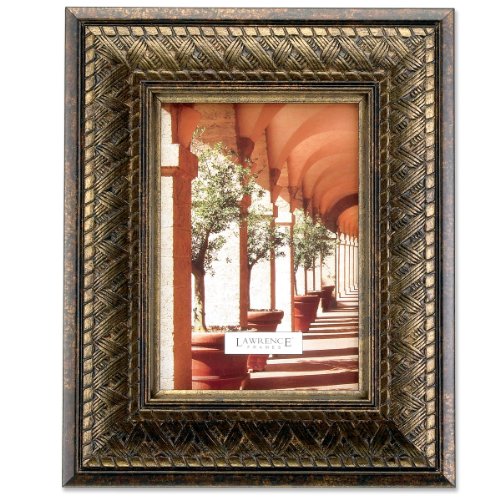 Lawrence Frames 183380 Bronze Basket Weave Picture Frame, 8 by 10-Inch