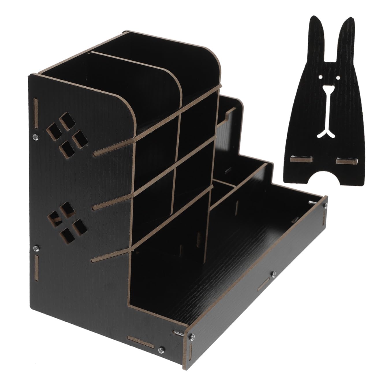 TEHAUX Organizer Per Scrivania in Legno Naturale Porta Penne Da Scrivania Cassetto Organizzatore Per Cancelleria Scomparti Contenitore Portaoggetti Compatto e Leggero Per Ufficio e Studio