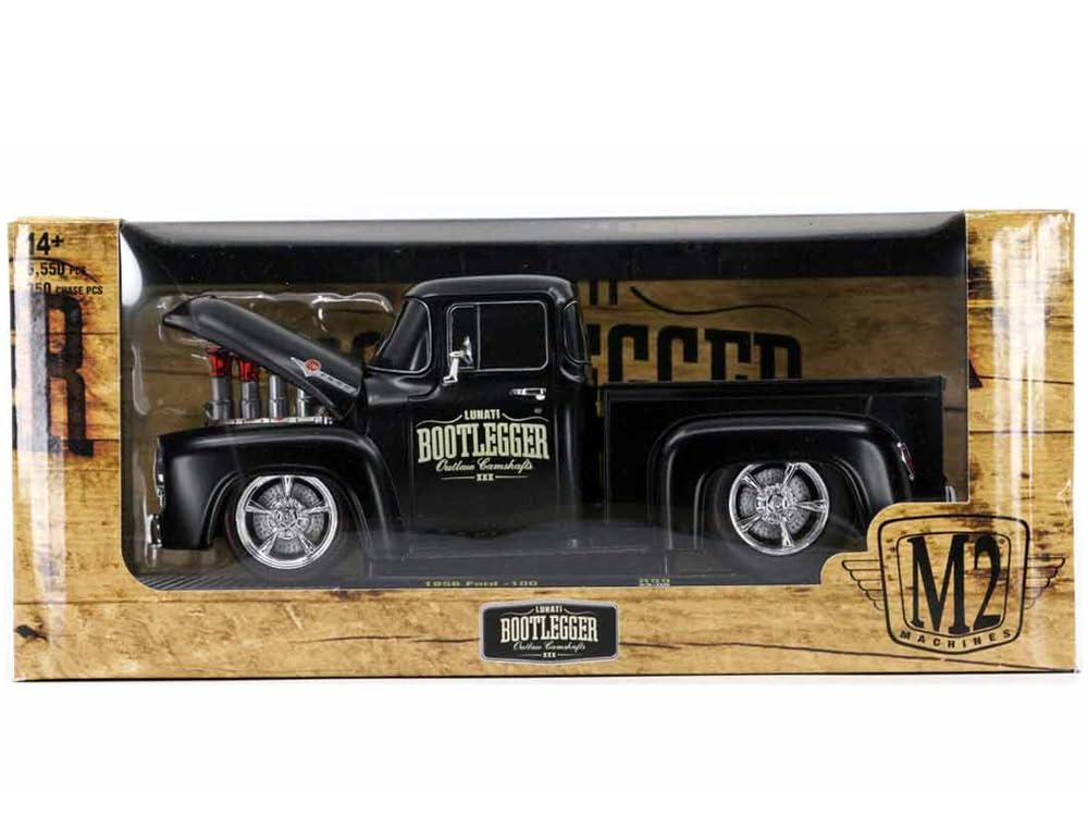 M2マシーン 1956フォード F100　ブートレガー 1956 Ford F 100 Pickup Truck Matt Black Lunati Bootlegger