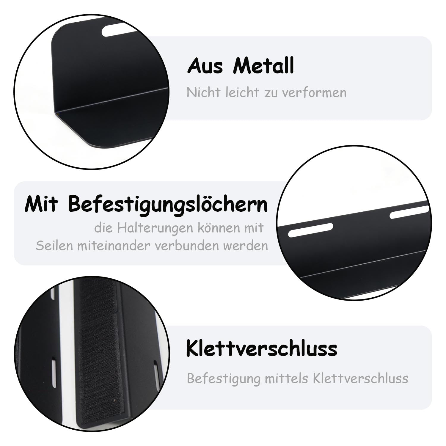 Gepäckfixierung Kofferraum, 4 Stück 19 x 5 x 5 cm Eisen Kofferraums Klettfixierung, Auto Kofferraum Organizer Trenner, für Autos, Vans, SUVs, Limousinen, Kombis