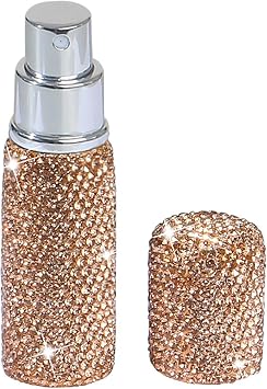 Rhinestone Empty Perfume Spray Bottle Cosmetic Portable Spray Bottle Mini Refillable Perfume Scent Atomizer Travel Glitte Bottle Crystal Plastic Bottles 10ml